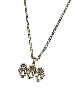 Collar con dije de niña Limerence By Claudia Herrera de oro laminado 14 K