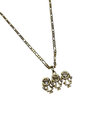 Collar con dije de niña Limerence By Claudia Herrera de oro laminado 14 K