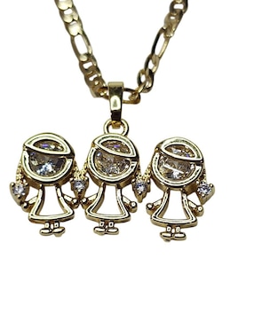Collar con dije de niña Limerence By Claudia Herrera de oro laminado 14 K