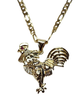 Collar con dije Limerence By Claudia Herrera Gallo de oro laminado 14 K