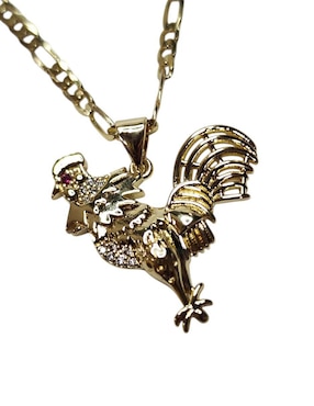 Collar con dije Limerence By Claudia Herrera Gallo de oro laminado 14 K