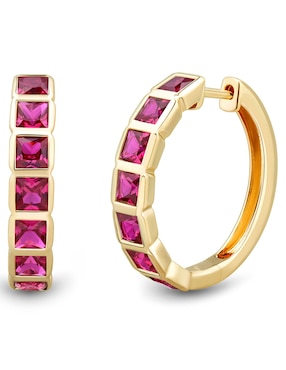 Aretes de aro circulares Richline Group de oro con acabado brillante rubí