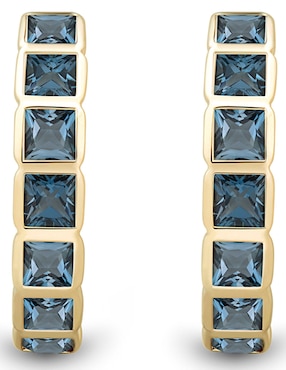 Aretes circulares Richline Group de oro con acabado brillante topacio
