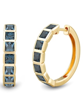 Aretes circulares Richline Group de oro con acabado brillante topacio