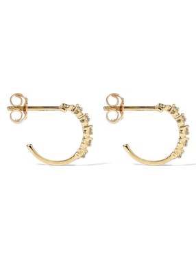 Aretes circulares Jayda de oro con acabado brillante diamante
