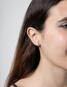 Aretes circulares Jayda de oro con acabado brillante diamante