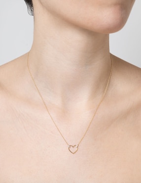 Collar de corazón Jayda de oro 14 K