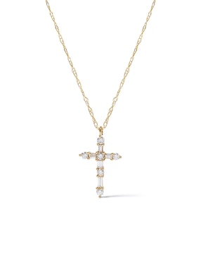 Collar de cruz Jayda de oro 14 K