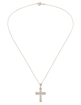 Collar de cruz Jayda de oro 14 K