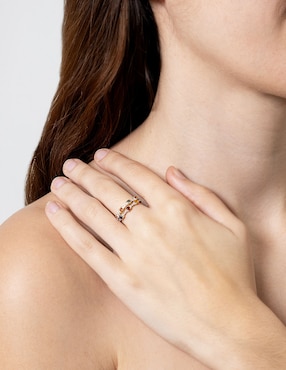Anillo Jayda 14 k de oro zafiro pavé