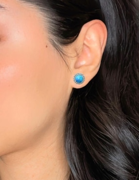 Aretes redondos Aretize de plata P 925 con acabado pavé zirconia