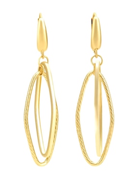 Aretes de rombo Cristal Joyas de oro 14 K con acabado liso
