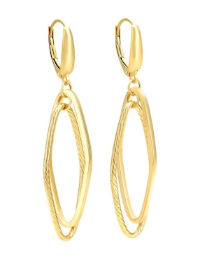Aretes de rombo Cristal Joyas de oro 14 K con acabado liso