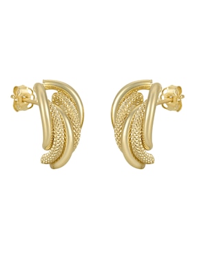 Broqueles de nudo Cristal Joyas de oro con acabado brillante