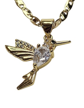 Collar con dije de colibrí Limerence By Claudia Herrera Aves de oro laminado 14 K
