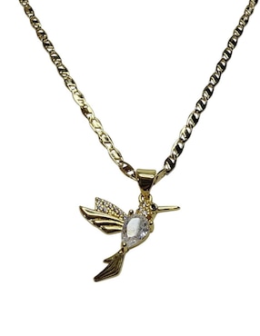 Collar con dije de colibrí Limerence By Claudia Herrera Aves de oro laminado 14 K