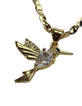 Collar con dije de colibrí Limerence By Claudia Herrera Aves de oro laminado 14 K