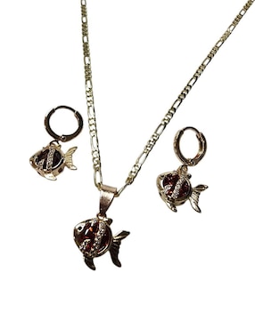 Aretes y collar de pez Limerence by Claudia Herrera Mar zirconia
