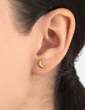 Broqueles de luna Cristal Joyas de oro