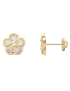 Broqueles de flor Cristal Joyas de oro