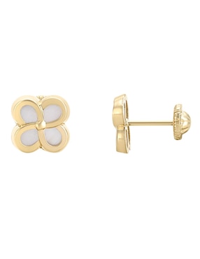 Broqueles de flor Cristal Joyas de oro