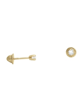 Broqueles circulares Cristal Joyas de oro 14 K con acabado brillante diamante
