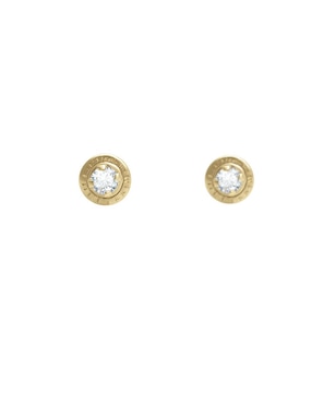 Broqueles circulares Cristal Joyas de oro 14 K con acabado brillante diamante