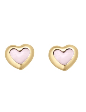 Broqueles de corazón Cristal Joyas de oro con acabado brillante madre perla