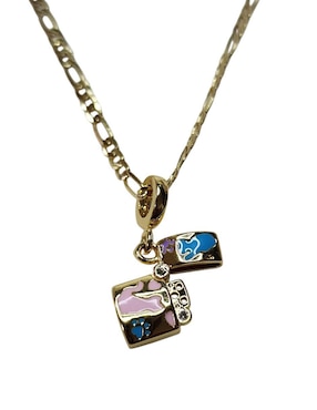 Collar con dije Limerence By Claudia Herrera de oro laminado 14 K
