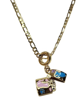 Collar con dije Limerence By Claudia Herrera de oro laminado 14 K