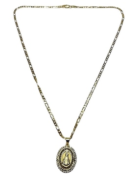 Collar con dije virgen de juquila Limerence By Claudia Herrera de oro laminado 14 K
