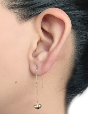 Aretes de corazón Cristal Joyas de oro