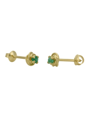 Broqueles circulares Cristal Joyas de oro 14 K con acabado brillante esmeralda
