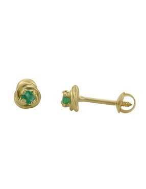 Broqueles circulares Cristal Joyas de oro 14 K con acabado brillante esmeralda