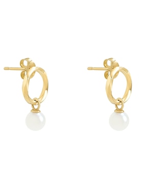 Broqueles circulares Cristal Joyas de oro perla