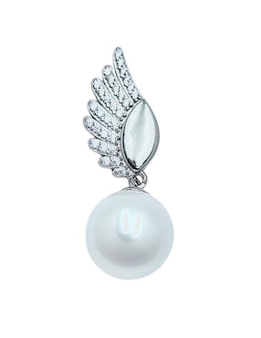 Aretes de alas Aretize de plata P 925 con acabado brillante imitación perla