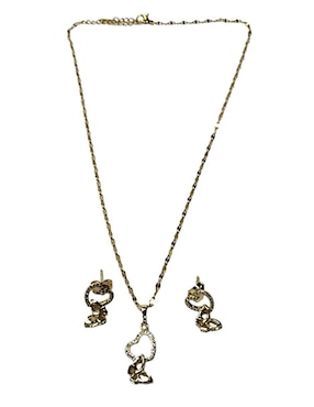Aretes y collar de mariposa Limerence By Claudia Herrera Corazón de oro vermeil 14 k zirconia