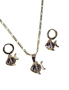 Aretes y collar de pez Limerence by Claudia Herrera Mar zirconia