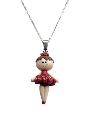 Collar con dije de niña Limerence By Claudia Herrera Bailarinas de plata P 925
