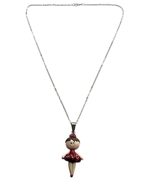 Collar con dije de niña Limerence By Claudia Herrera Bailarinas de plata P 925