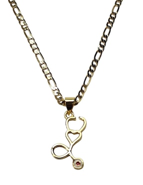Collar con dije Limerence By Claudia Herrera Estetoscopio de oro laminado 14 K