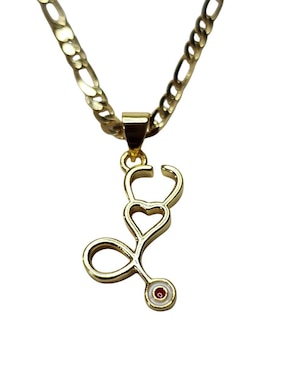 Collar con dije Limerence By Claudia Herrera Estetoscopio de oro laminado 14 K