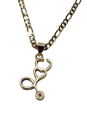 Collar con dije Limerence By Claudia Herrera Estetoscopio de oro laminado 14 K