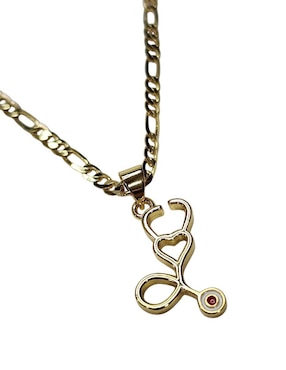 Collar con dije Limerence By Claudia Herrera Estetoscopio de oro laminado 14 K