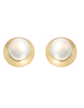 Broqueles de perla Cristal Joyas de oro 14 K con acabado brillante perla