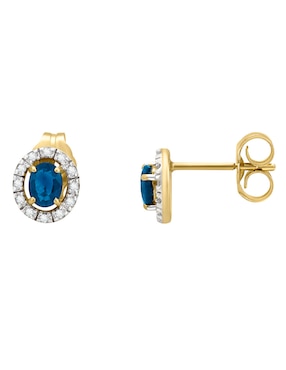 Broqueles redondos Cristal Joyas de oro zafiro y diamante