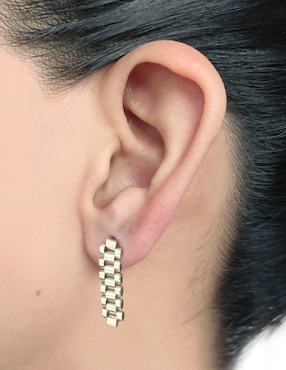 Aretes de eslabones Cristal Joyas de oro