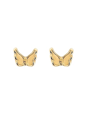 Broqueles de mariposa Punto Metálico de oro con acabado brillante