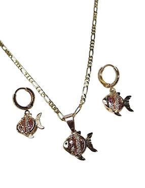 Aretes y collar de pez Limerence by Claudia Herrera Mar zirconia