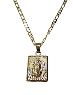 Collar Virgen de Guadalupe Limerence By Claudia Herrera de oro laminado 14 K